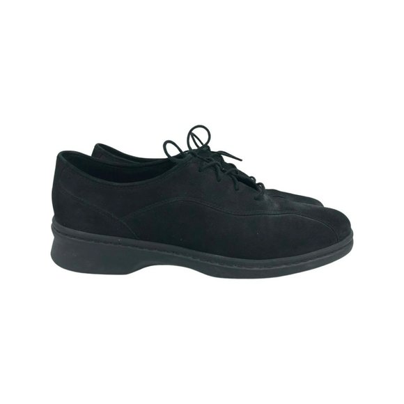 Clarks Oxford Shoes Womens 8.5 M Black Suede Leather - Picture 7 of 9